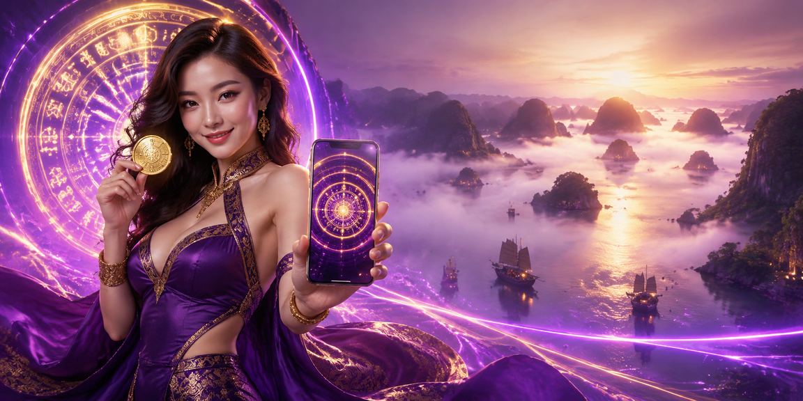 Trải nghiệm casino di động ban đêm tại vùng biển Hạ Long với giao diện neon sinh động